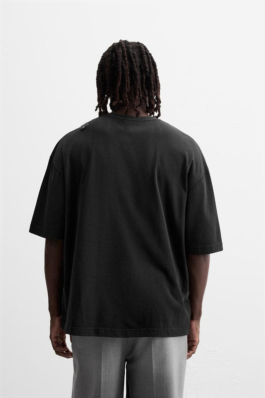 T-shirt with Zippers – Dark Anthracite