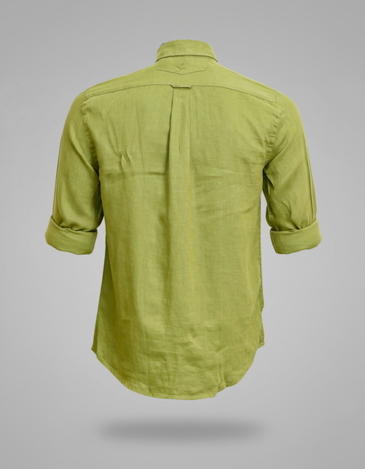Buffon Linen Long Sleeve Shirt - Green