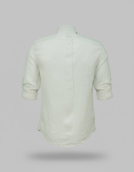 Buffon Linen Long Sleeve Shirt - White