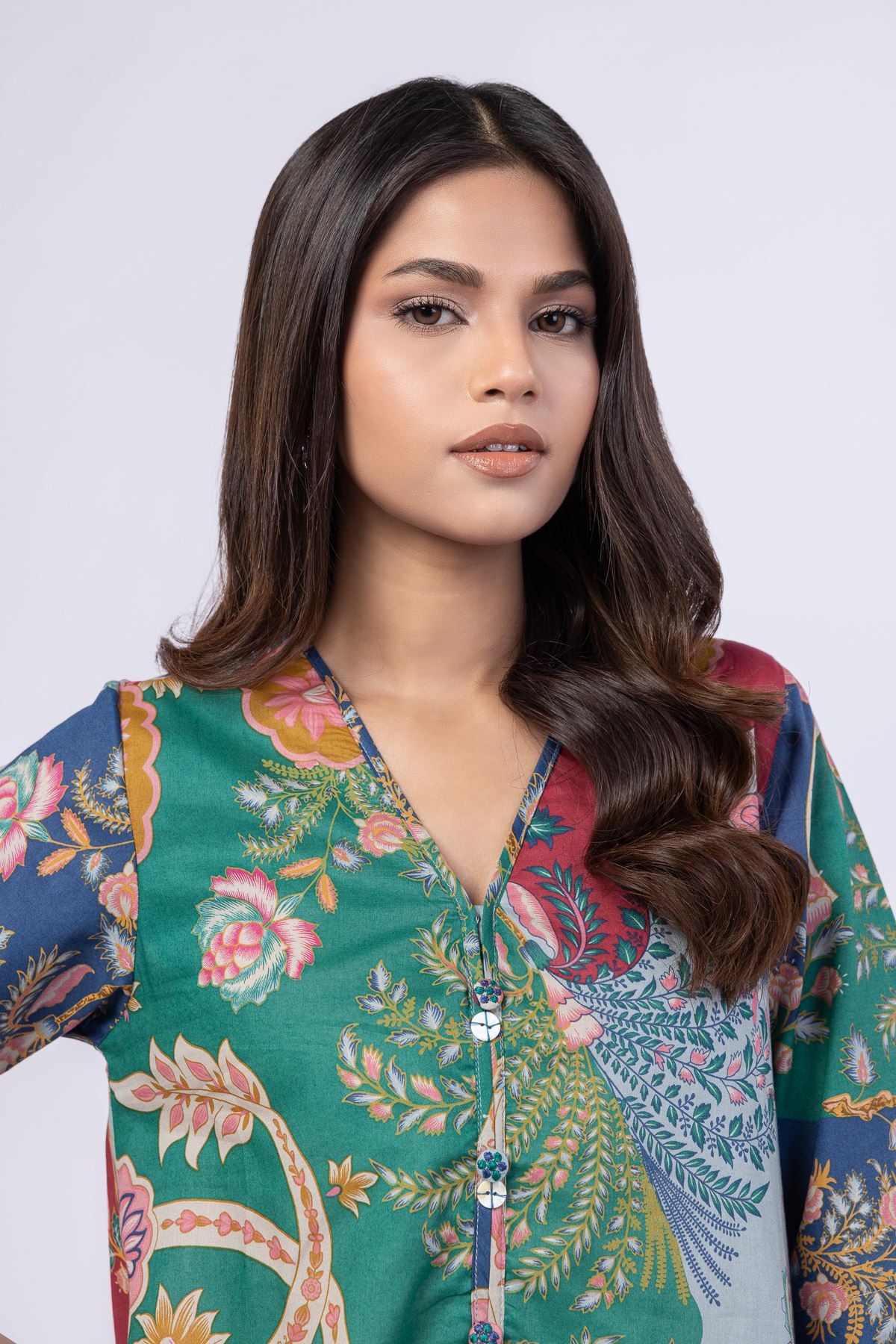 Khaadi Floral Printed Cotton Kurta Top #1289