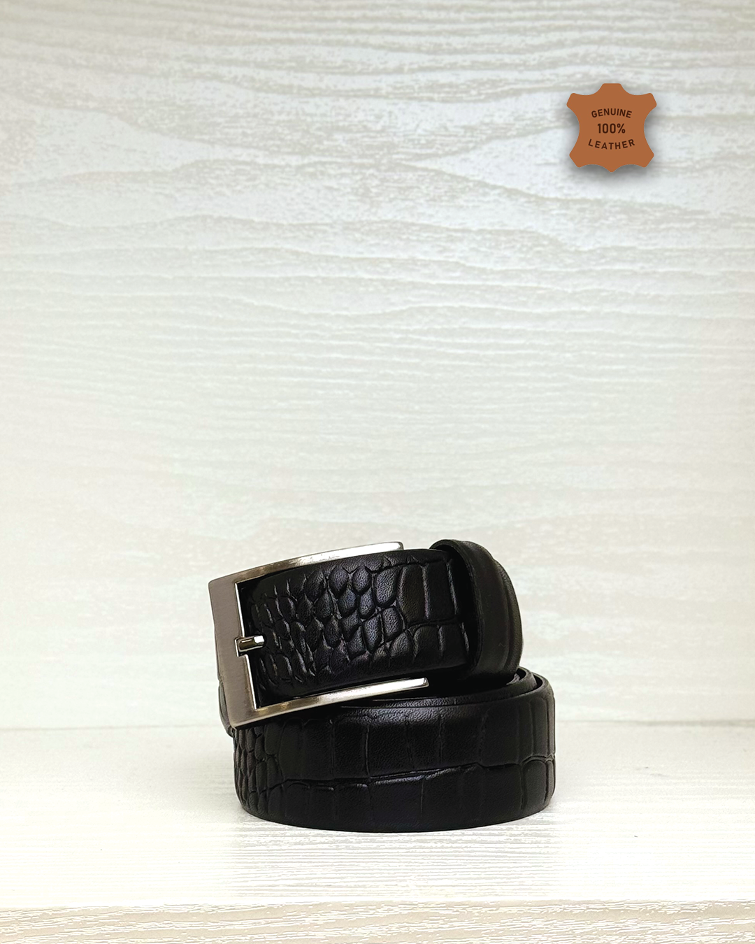Leather Belt - Black K21 - 3.5CM