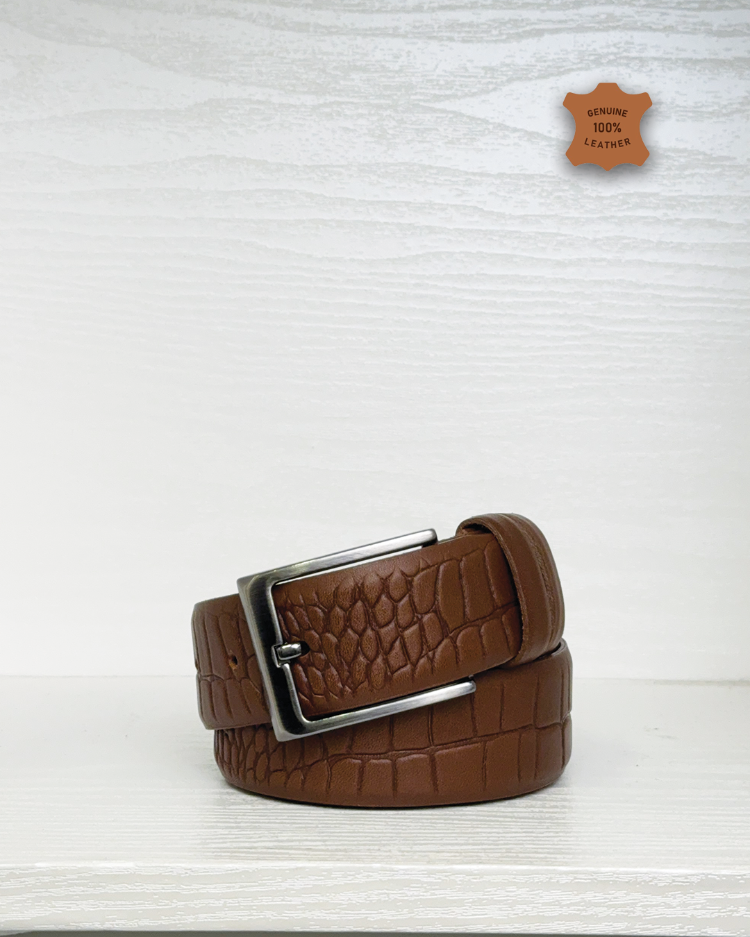 Leather Belt - Brown K30-3.5CM
