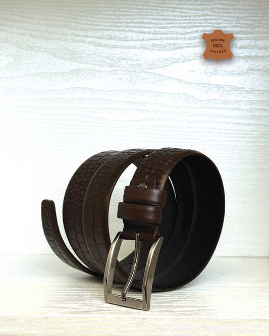 Leather Belt - Dark Brown K23-3.5CM