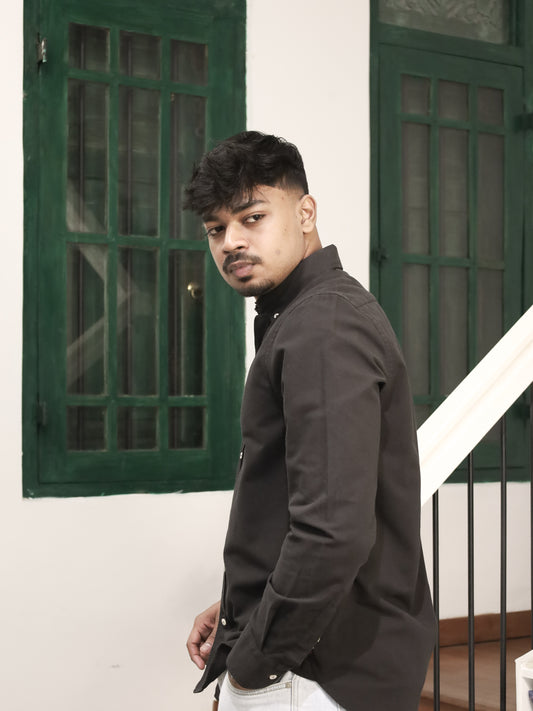 Classic Oxford Cotton Shirt - Black