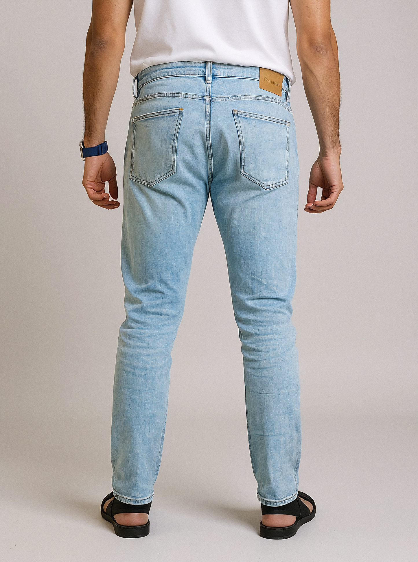 PNB Men’s Slim Fit Washed Light Blue Jeans