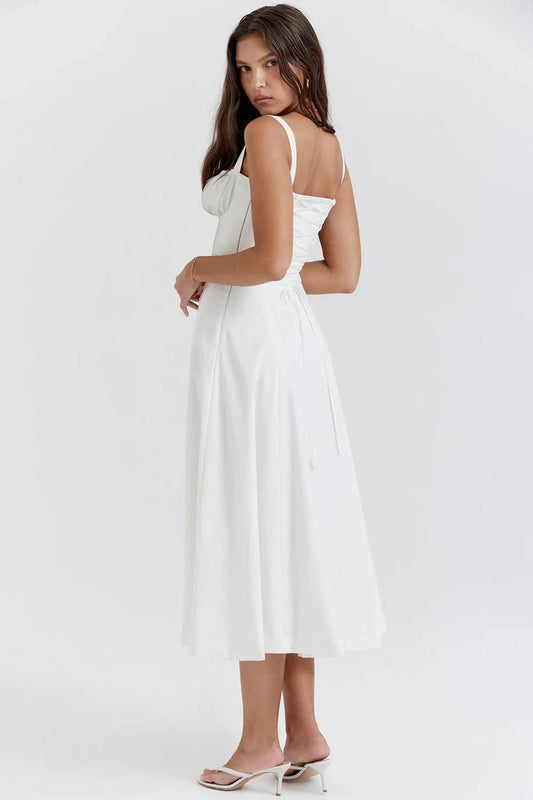 Carmen french bustier sundress - White