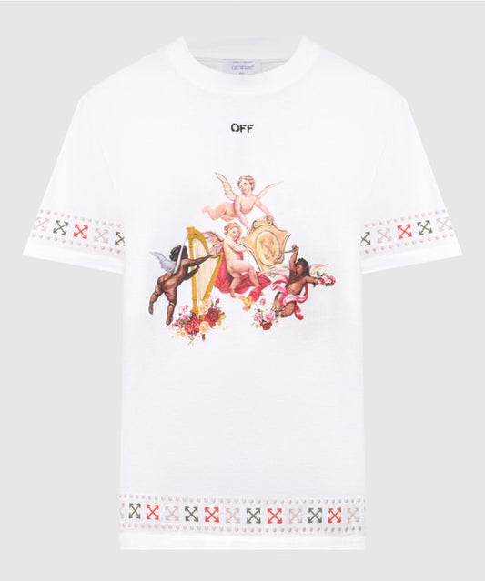 OFF-WHITE Putti T-shirt with textured Arrow emblem embroidery
