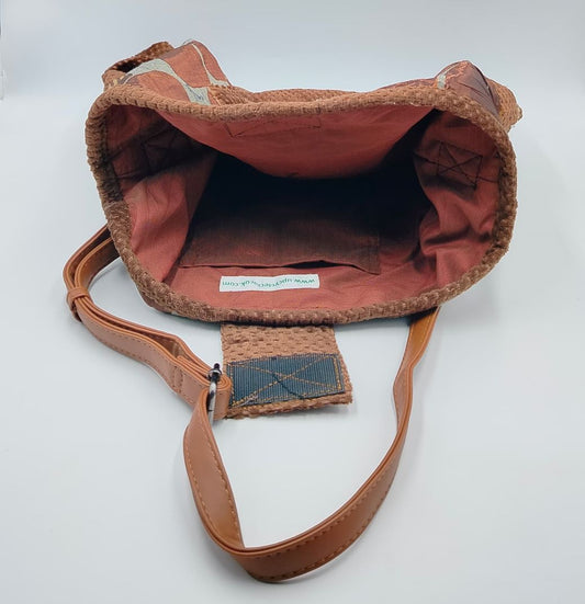 Unique Bag Beautiful Brown Print Fancy Adjustable Belt