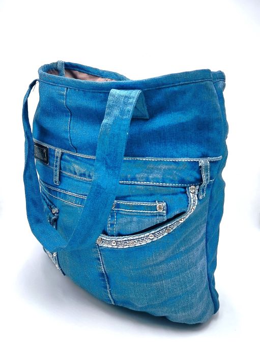 Denim Bag with Nice Embraided Pockets