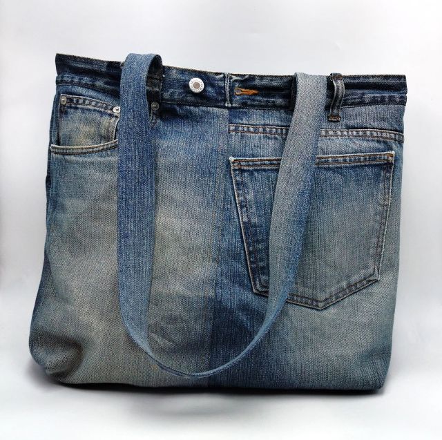 Denim Bag Vintage Color with Reversible Option
