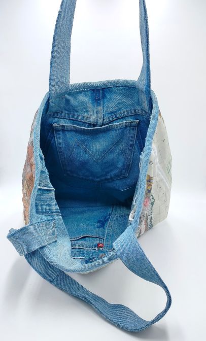Reversible Denim Tote Bag Unique Design
