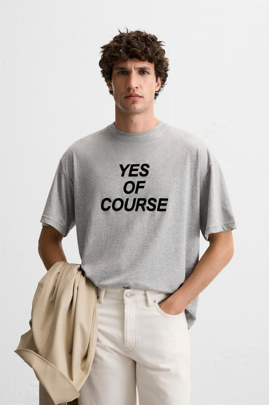 Textured Slogan T-Shirt