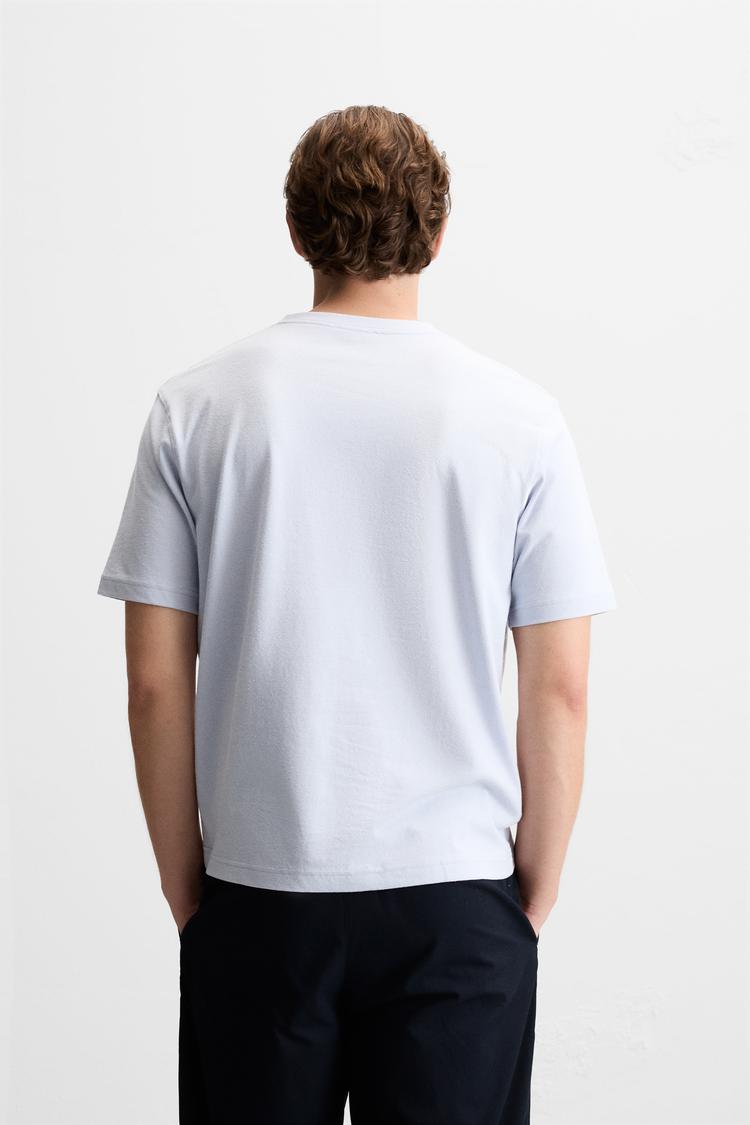 Textured Fabric T-Shirt In Rustic Style