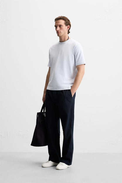 Textured Fabric T-Shirt In Rustic Style