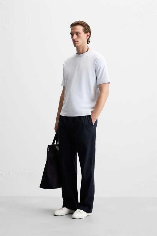 Textured Fabric T-Shirt In Rustic Style