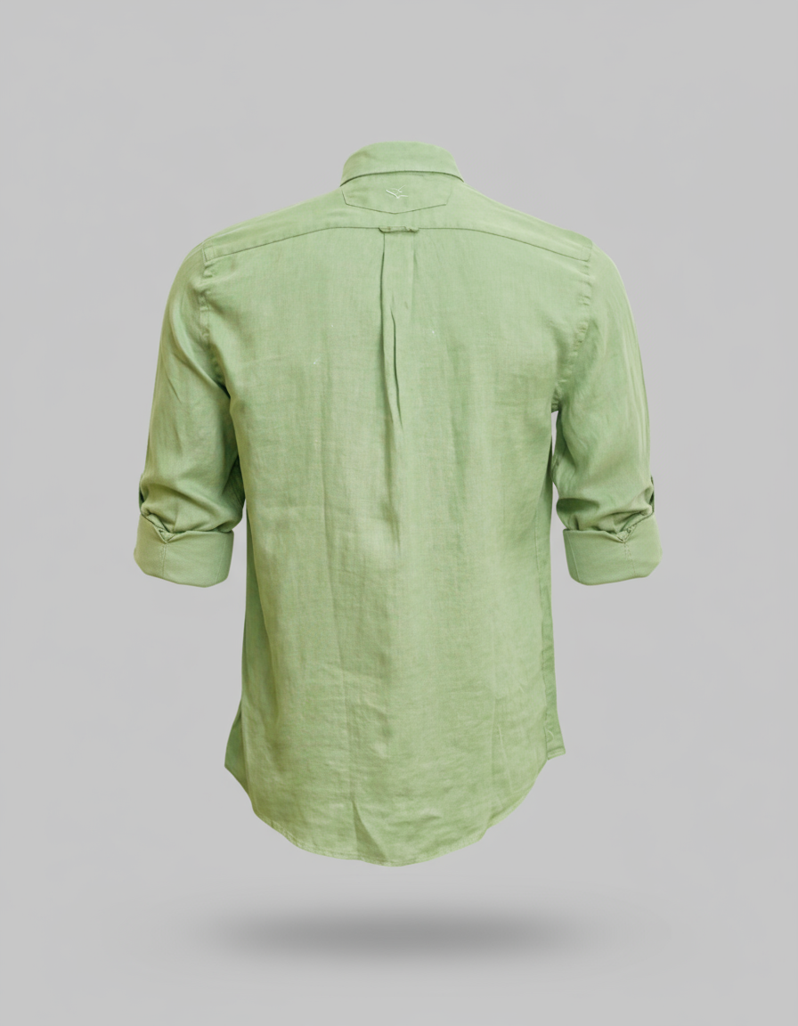 Buffon Linen Long Sleeve Shirt - Light Green