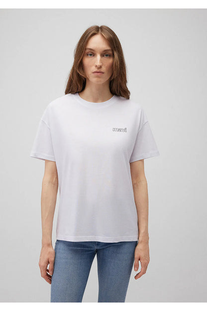 Cotton Logo Printed White T-Shirt for Daily Use