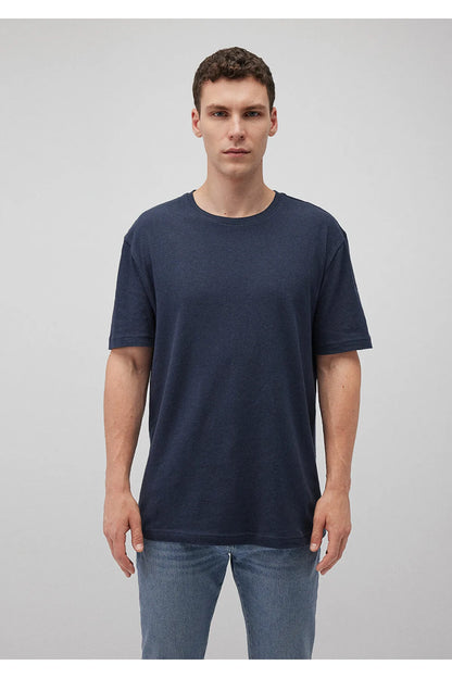 Navy Blue Loose Fit Cotton T-Shirt