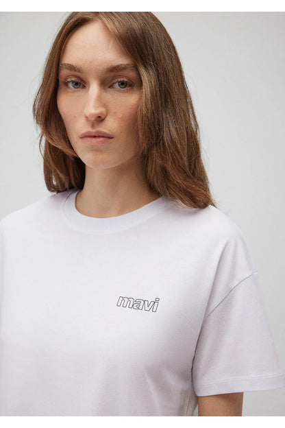 Cotton Logo Printed White T-Shirt for Daily Use
