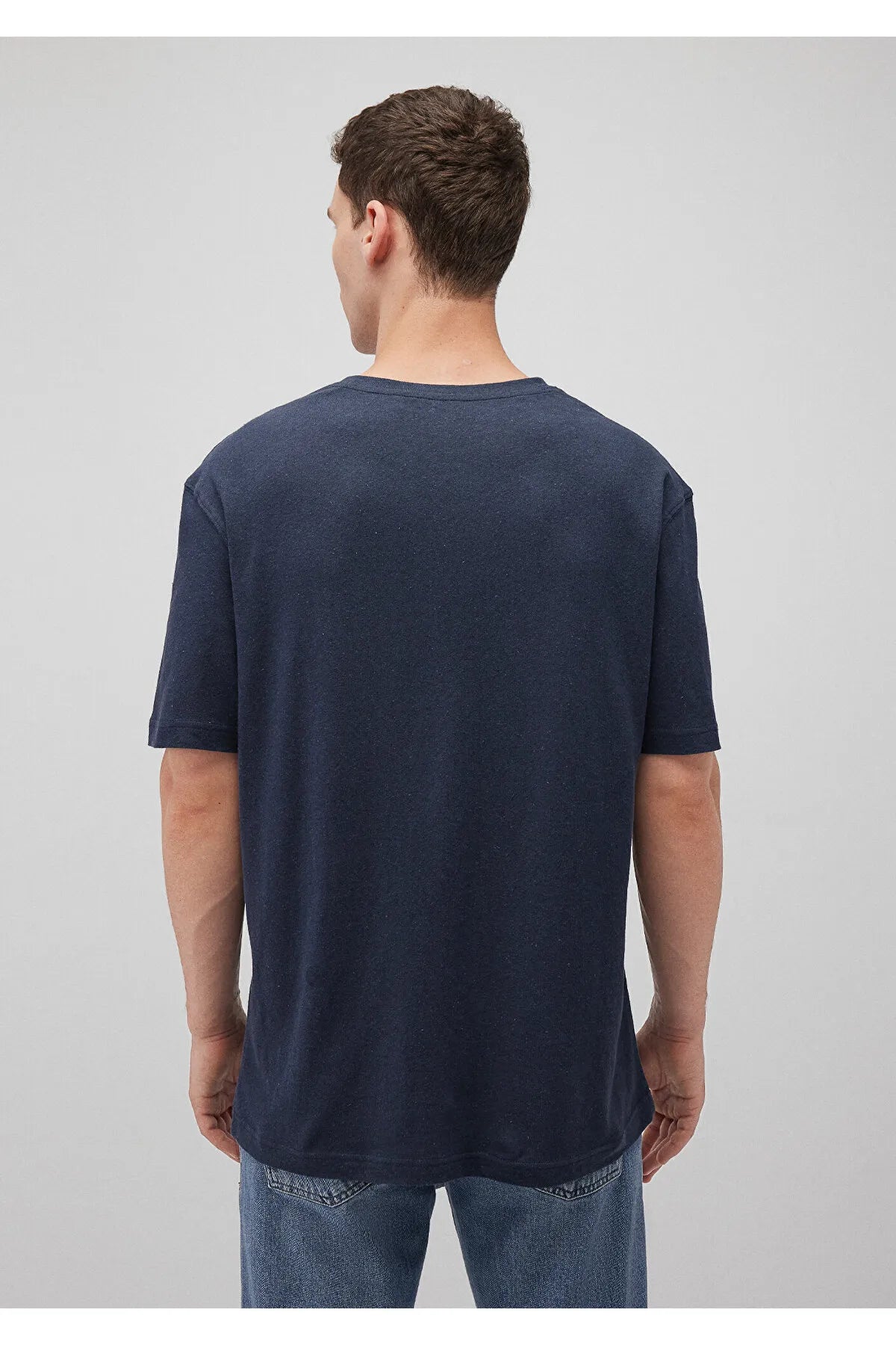 Navy Blue Loose Fit Cotton T-Shirt