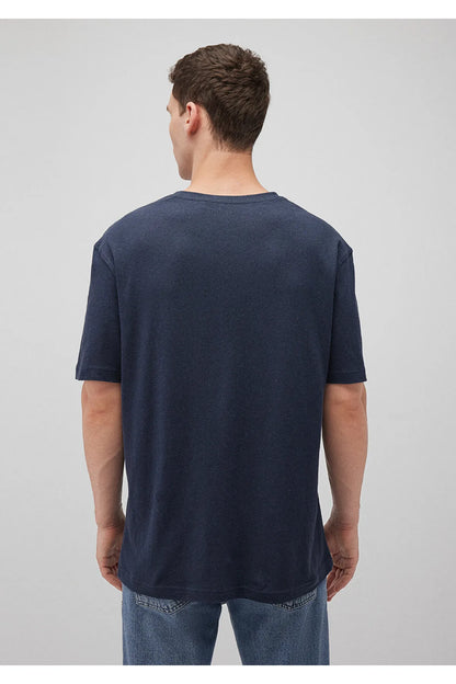 Navy Blue Loose Fit Cotton T-Shirt
