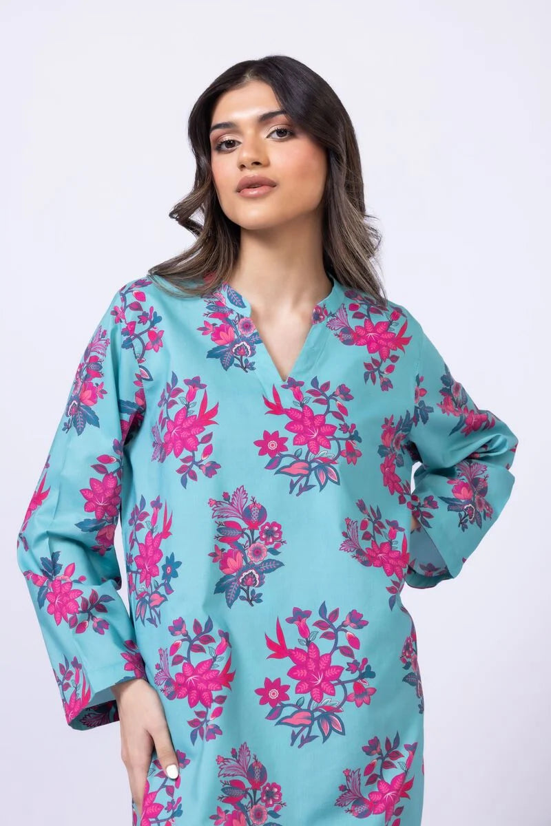 Cotton Viscose Kurta with Floral Print