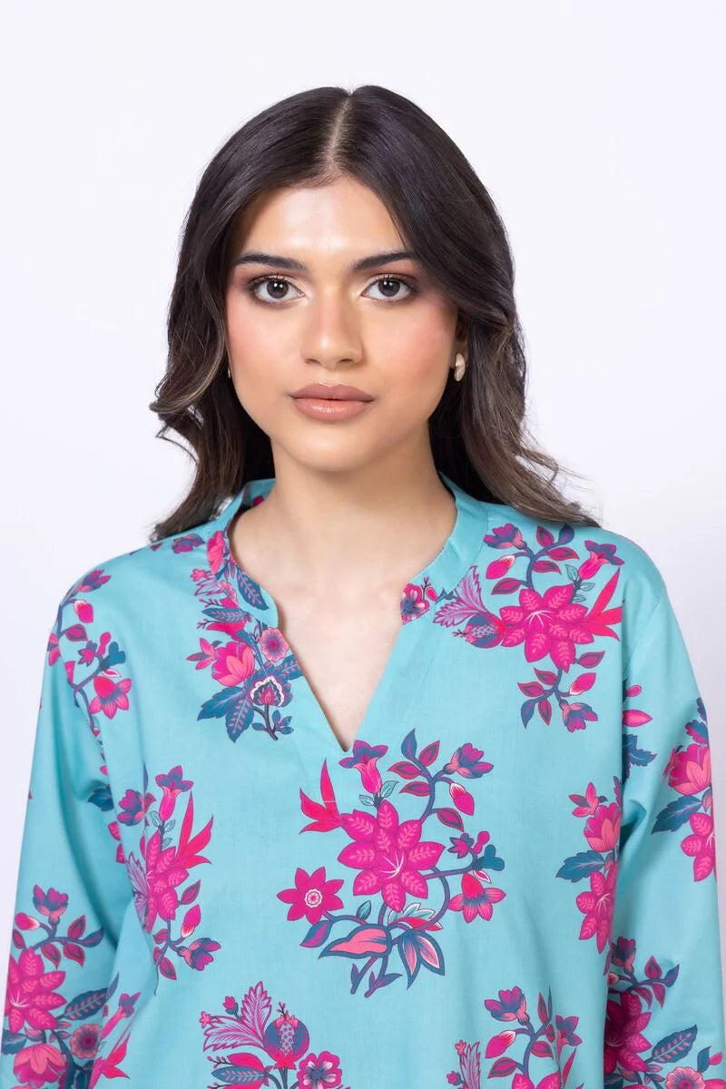 Cotton Viscose Kurta with Floral Print