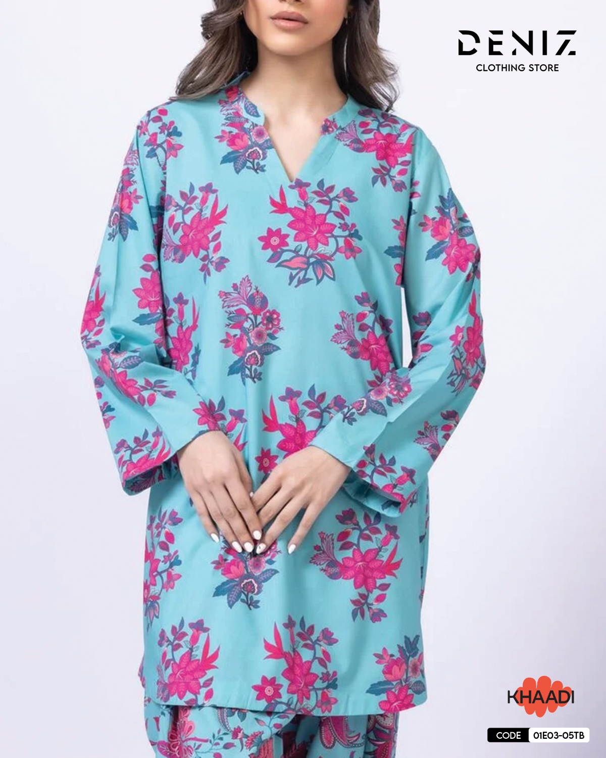 Cotton Viscose Kurta with Floral Print