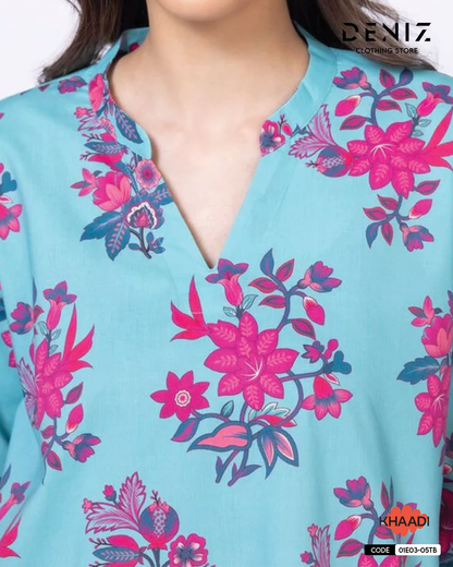 Cotton Viscose Kurta with Floral Print