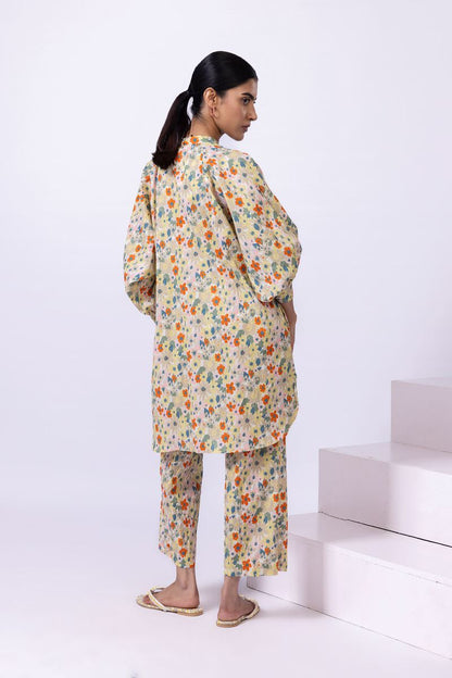 Ripple Crinkle Floral Printed Kurta