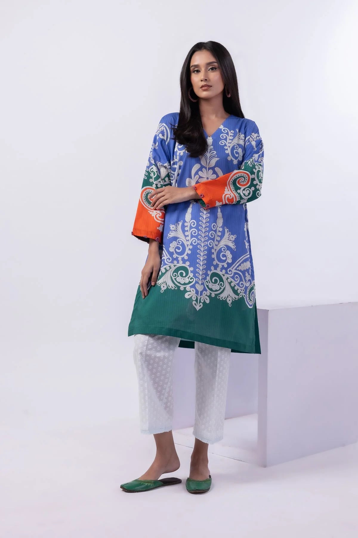 Khaadi Printed Kurta Top in 100% Cotton