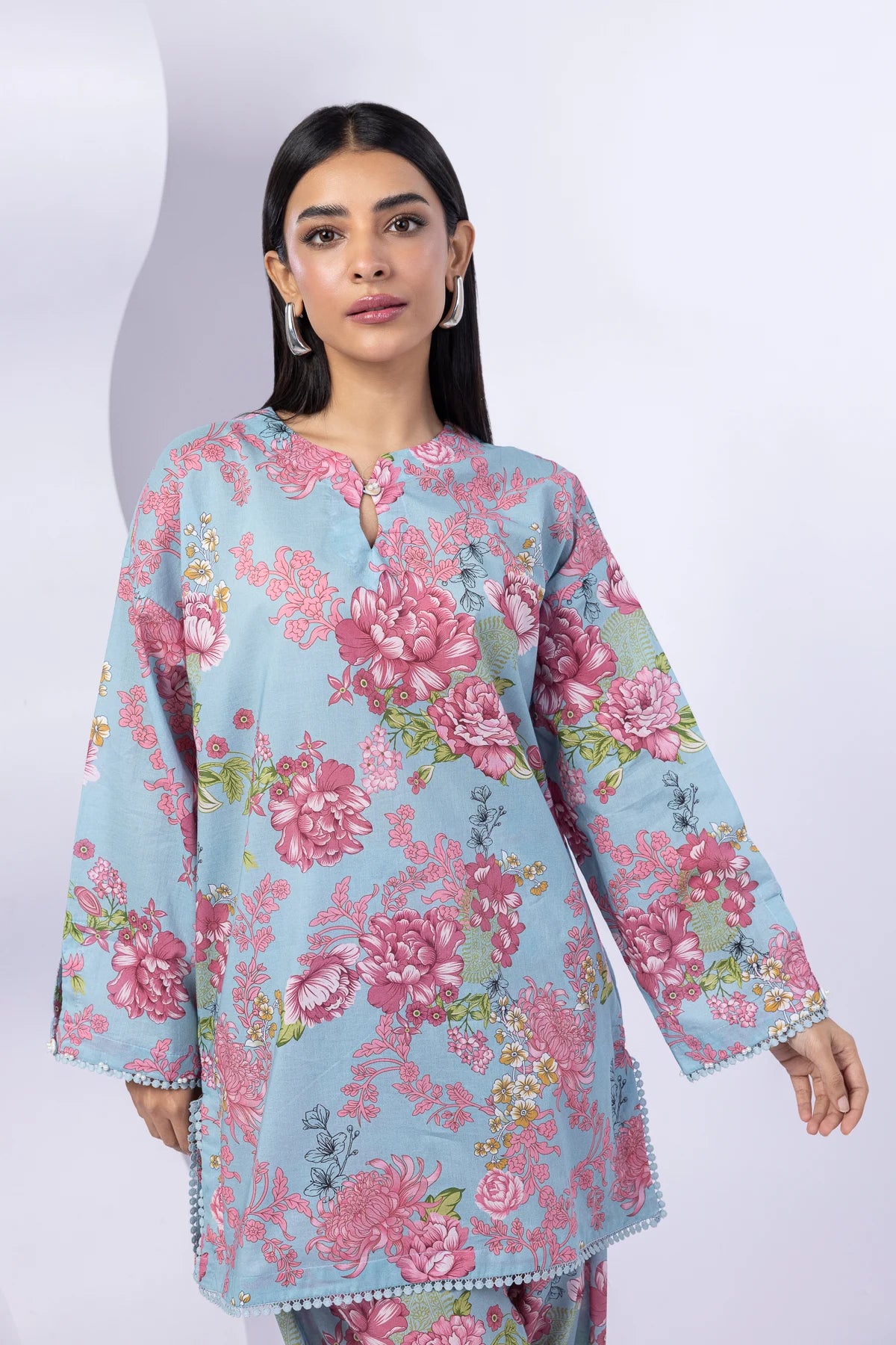 Khaadi Smart Cotton Printed Kurta Top #1285