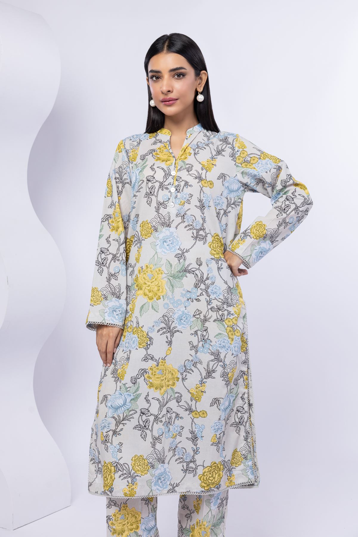 Smart Fit Printed Cotton Kurta Top #1291