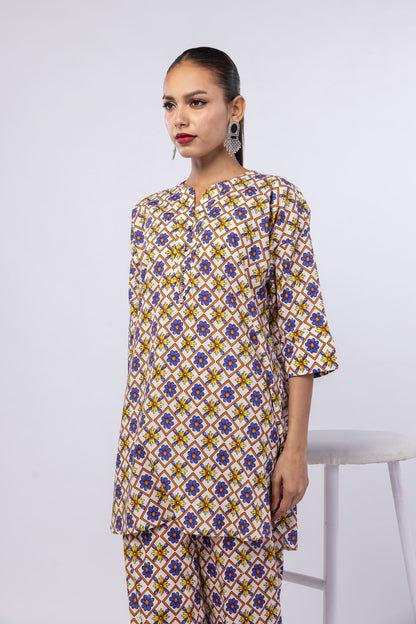 Khaadi Relaxed Fit Floral Printed Kurta Top