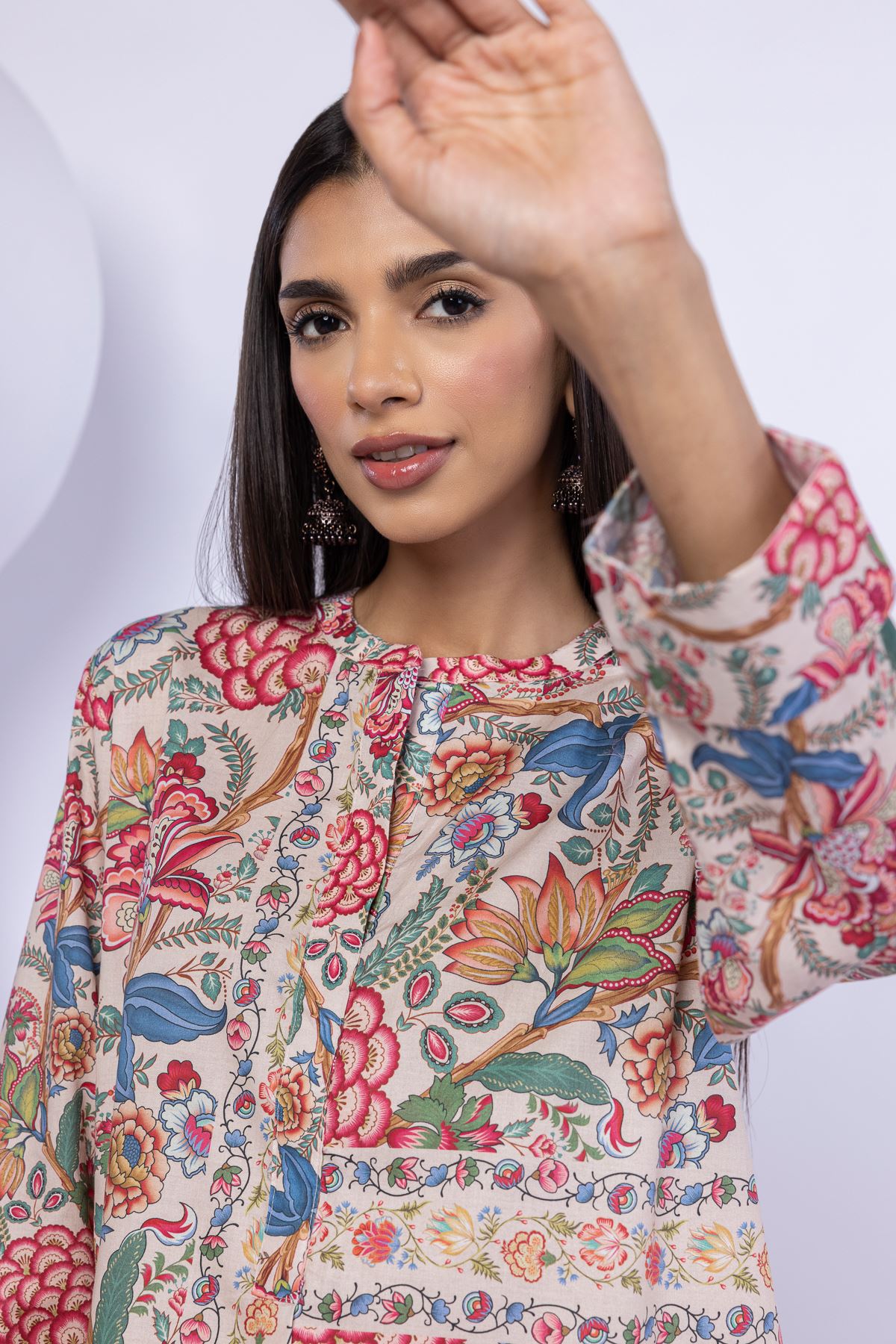 Khaadi Floral Printed Cotton Kurta Top #1301