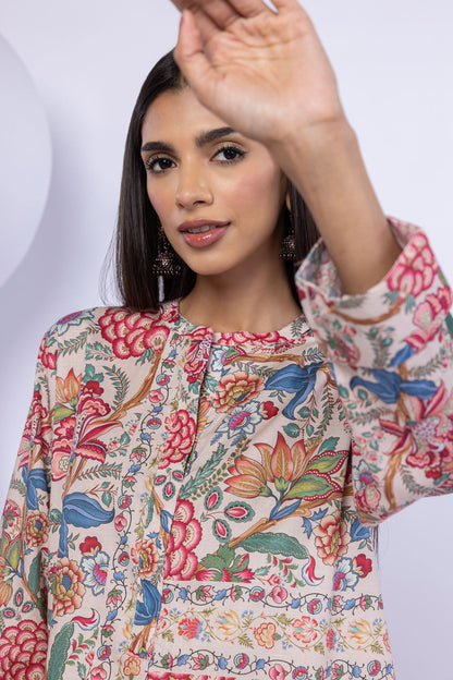Khaadi Floral Printed Cotton Kurta Top #1301