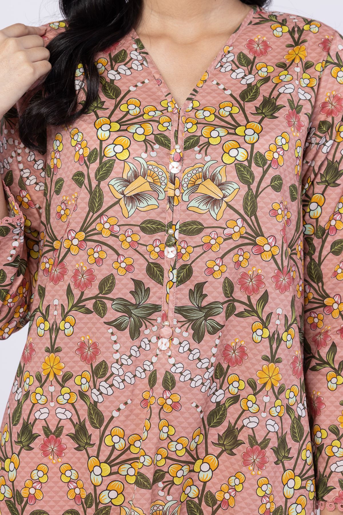 Khaadi Printed Kurta Top in 100% Cotton