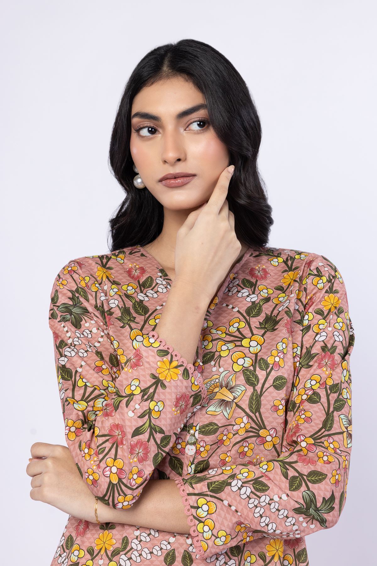 Khaadi Printed Kurta Top in 100% Cotton