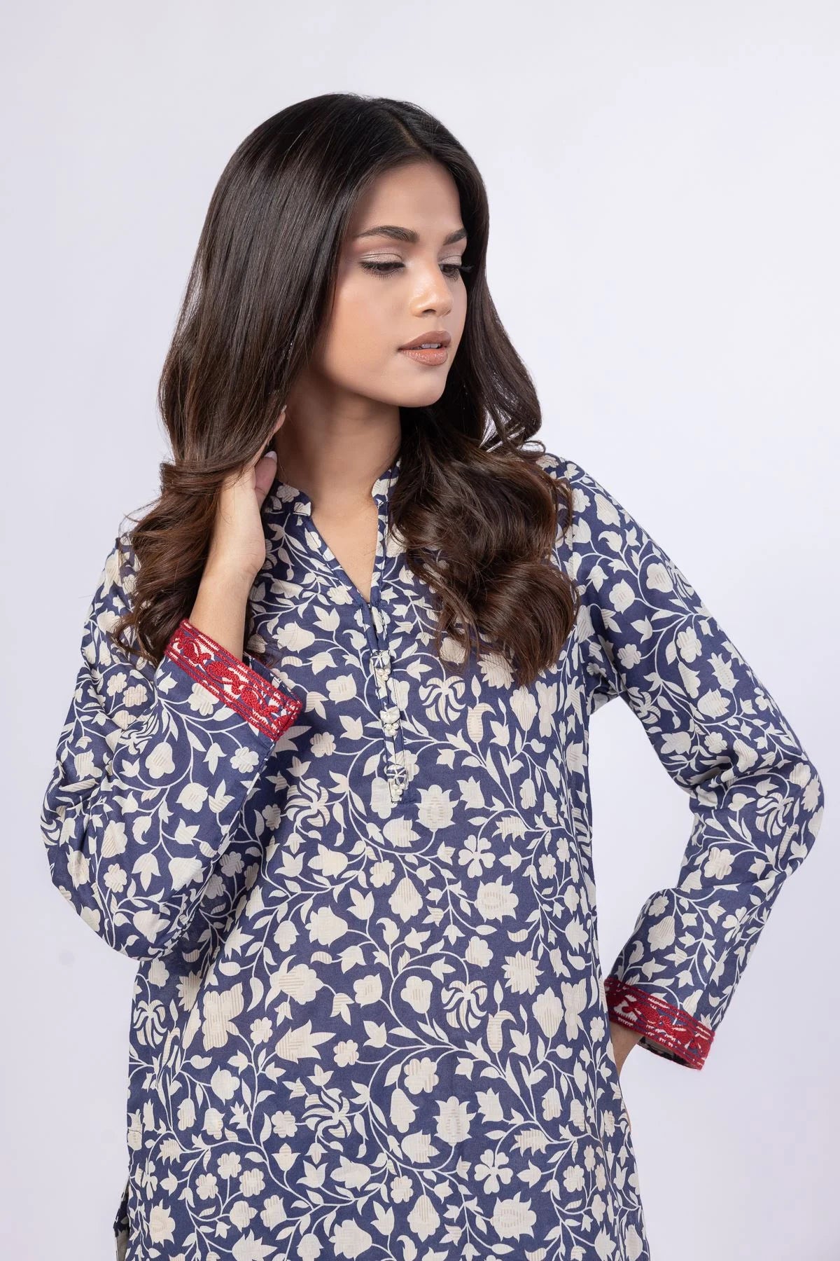 Khaadi Floral Printed Cotton Kurta Top #1279