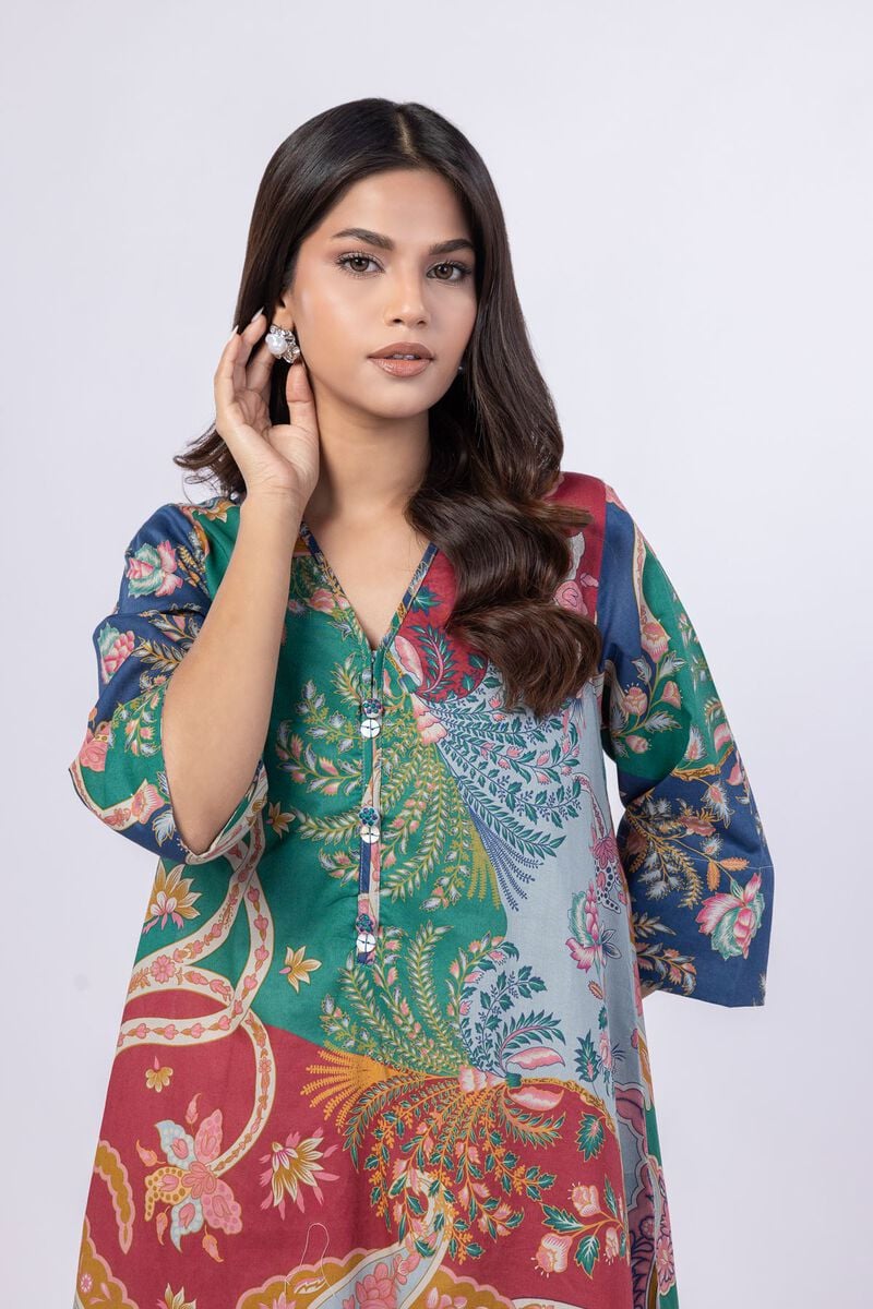 Khaadi Floral Printed Cotton Kurta Top #1289