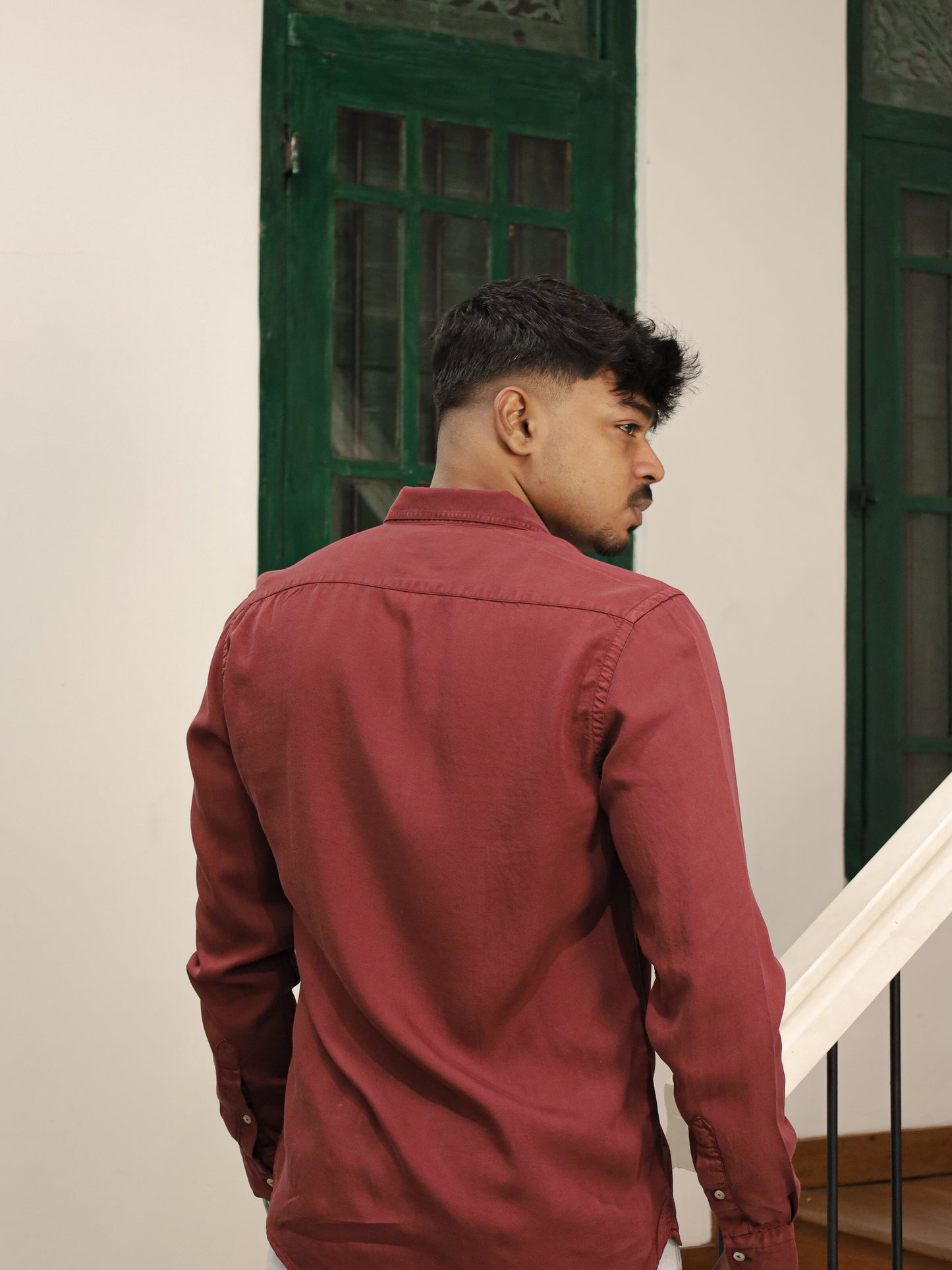 Twill Shirt  - Maroon