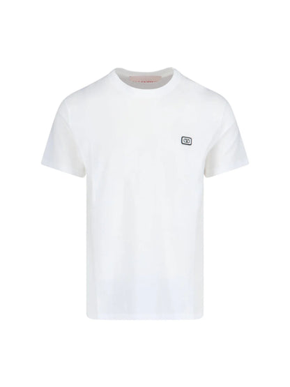 Logo Embroidery Cotton T-Shirt White