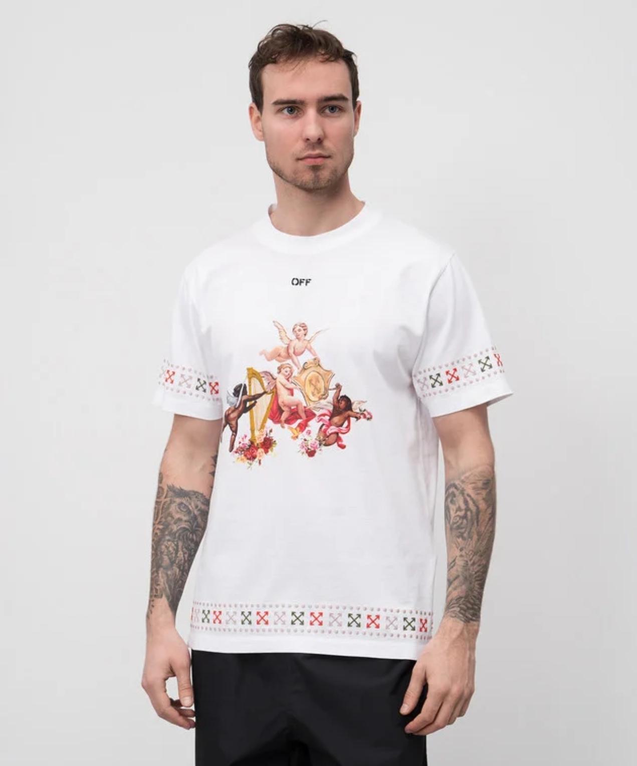 OFF-WHITE Putti T-shirt with textured Arrow emblem embroidery