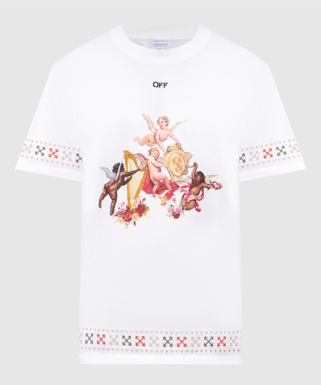 OFF-WHITE Putti T-shirt with textured Arrow emblem embroidery