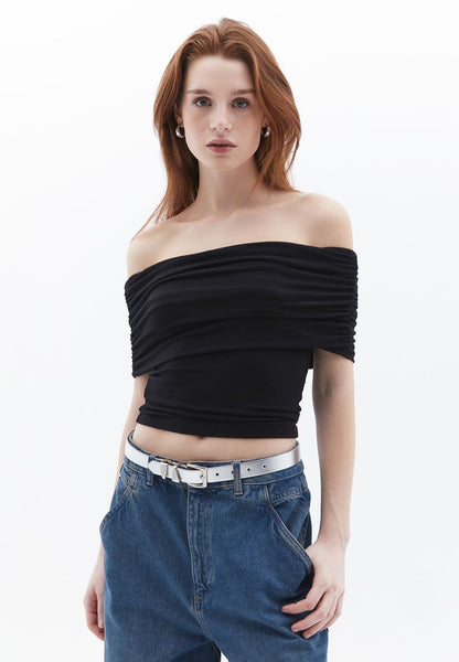 Pre-Order - Off-Shoulder Crop Top