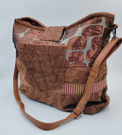 Unique Bag Beautiful Brown Print Fancy Adjustable Belt