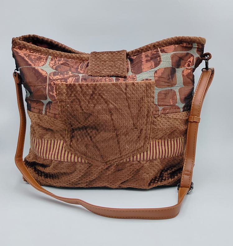 Unique Bag Beautiful Brown Print Fancy Adjustable Belt