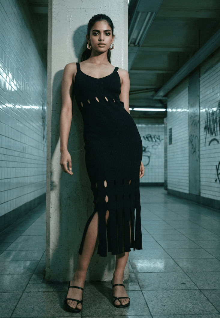 Pre-Order - Knit Dress with Cut-Out Detail
