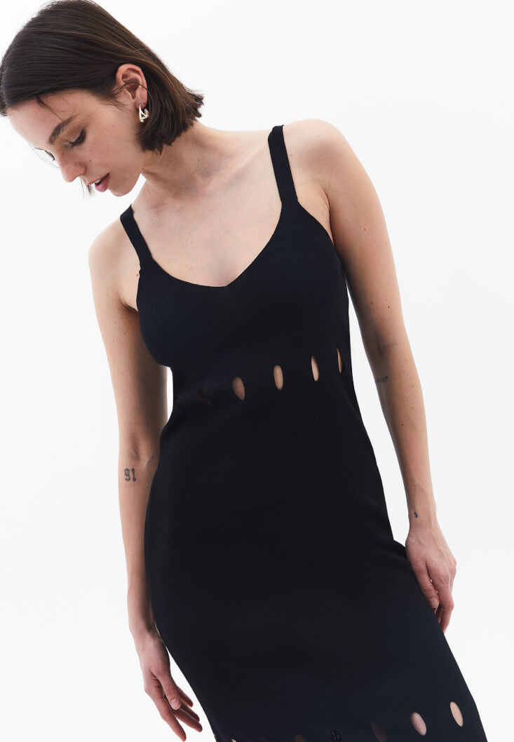 Pre-Order - Knit Dress with Cut-Out Detail