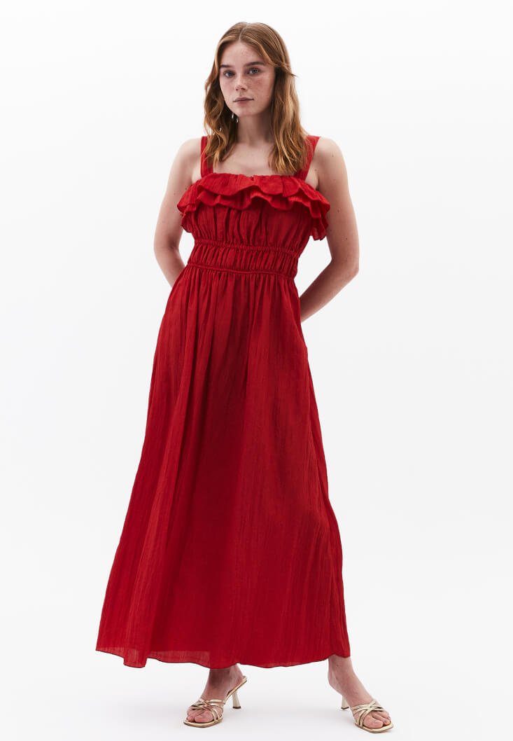 Pre-Order - Long Dress with Ruffle Details